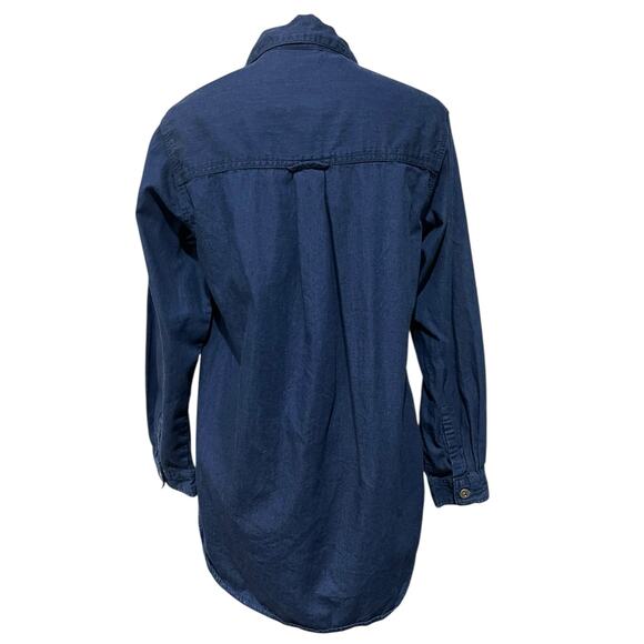 Chico’s Design Vintage Denim Dark Blue Button Up Shirt Long Sleeve Womens S (0) - Picture 6 of 8